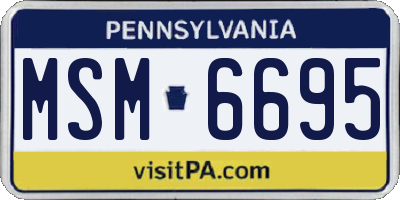 PA license plate MSM6695