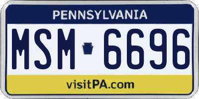 PA license plate MSM6696