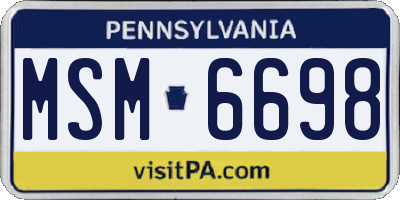 PA license plate MSM6698