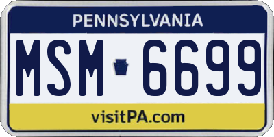 PA license plate MSM6699