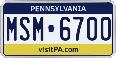 PA license plate MSM6700