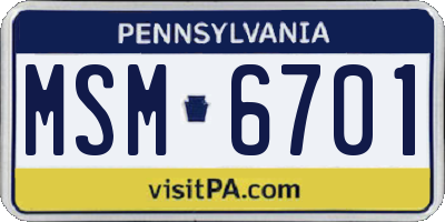 PA license plate MSM6701