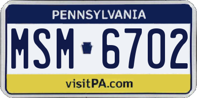 PA license plate MSM6702