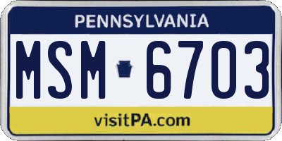 PA license plate MSM6703