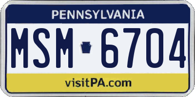 PA license plate MSM6704