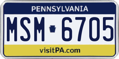 PA license plate MSM6705