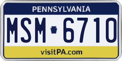 PA license plate MSM6710