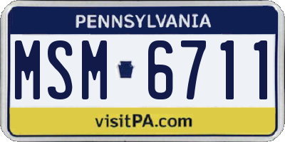 PA license plate MSM6711