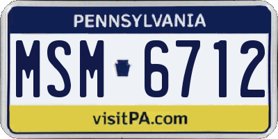 PA license plate MSM6712