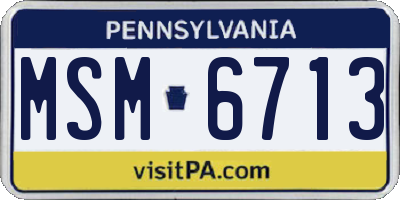 PA license plate MSM6713