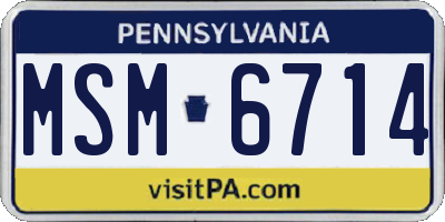 PA license plate MSM6714