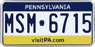 PA license plate MSM6715