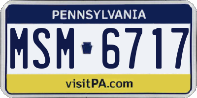 PA license plate MSM6717