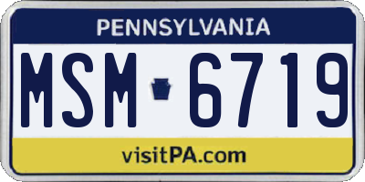 PA license plate MSM6719