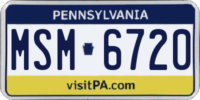 PA license plate MSM6720