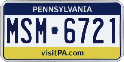 PA license plate MSM6721