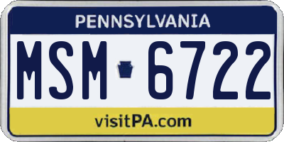 PA license plate MSM6722
