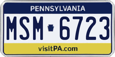 PA license plate MSM6723