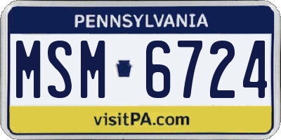 PA license plate MSM6724