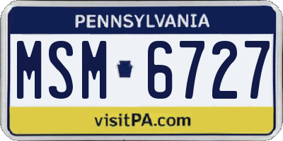 PA license plate MSM6727