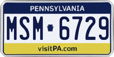 PA license plate MSM6729