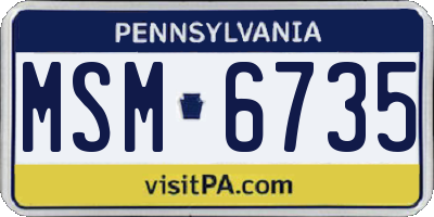 PA license plate MSM6735