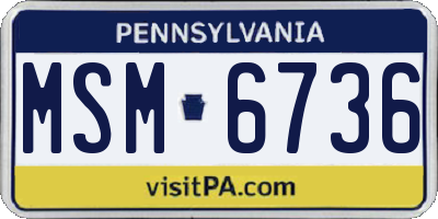 PA license plate MSM6736