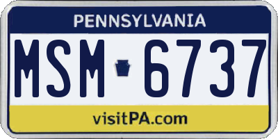 PA license plate MSM6737