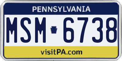 PA license plate MSM6738