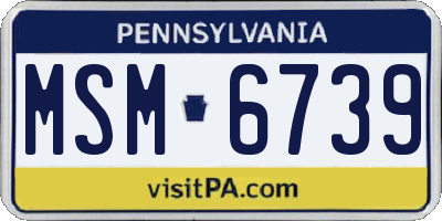 PA license plate MSM6739