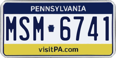 PA license plate MSM6741