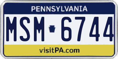 PA license plate MSM6744