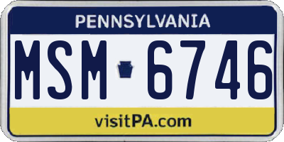 PA license plate MSM6746