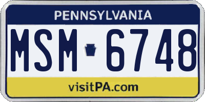 PA license plate MSM6748