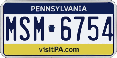PA license plate MSM6754