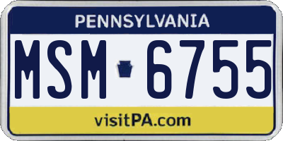 PA license plate MSM6755