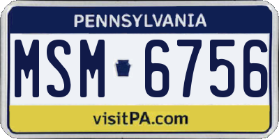 PA license plate MSM6756