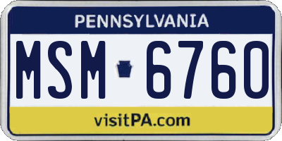 PA license plate MSM6760
