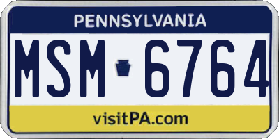 PA license plate MSM6764