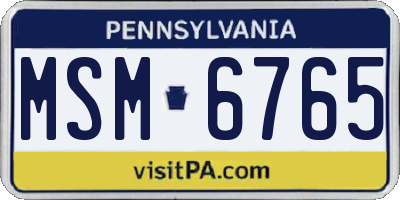 PA license plate MSM6765