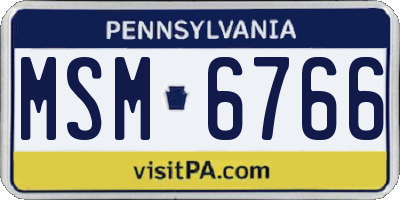 PA license plate MSM6766