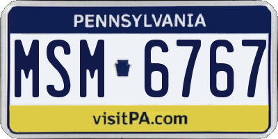 PA license plate MSM6767