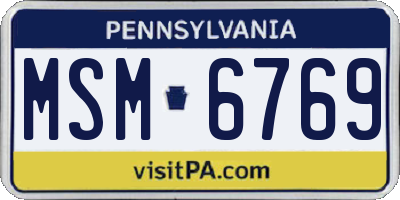 PA license plate MSM6769