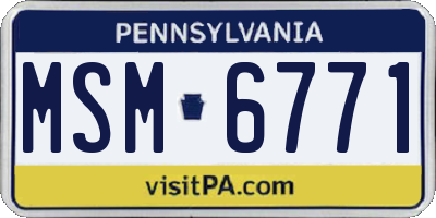 PA license plate MSM6771