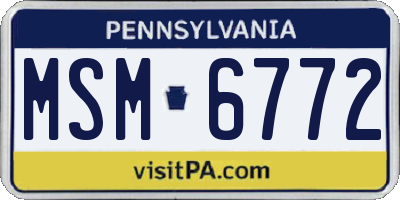 PA license plate MSM6772
