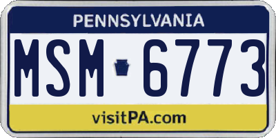 PA license plate MSM6773