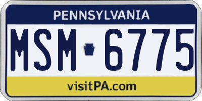PA license plate MSM6775