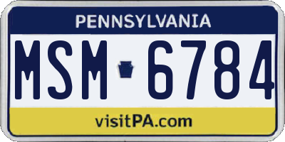PA license plate MSM6784