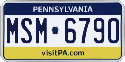 PA license plate MSM6790