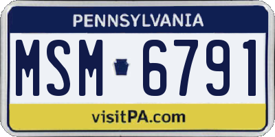 PA license plate MSM6791